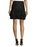 Chantelle Ruffled Miniskirt, Black