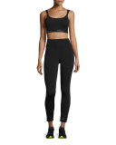 Paneled High-Rise Leggings, Black