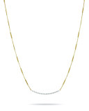 18K Hand-Engraved Gold Diamond Bar Necklace