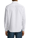 Tonal Textured Jacquard Sport Shirt, White