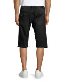 Rocco Active Slim-Fit Moto Shorts, Black