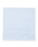 Solid Pocket Square w/Contrast Border, Light Blue