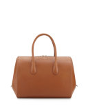 Yukali Calfskin Bowler Bag, Camel