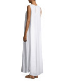 Lana Lace-Bib Maxi Dress, Pure White