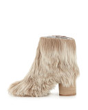 Alpaca Wood-Heel 80mm Bootie, Natural