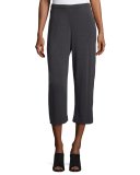 Sleek Tencel® Wide-Leg Cropped Pants, Graphite