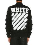 Spray-Paint Logo Varsity Jacket, Black