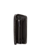 Large Monili Zip-Around Wallet, Black/Silver