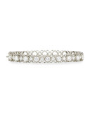 White Gold Diamond Oval Bangle Bracelet