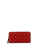 Rockstud Quilted Zip-Around Wallet