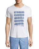 OB-T Athabasca Tailored-Fit Crewneck T-Shirt, White/Navy
