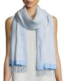 Hand-Loomed Wool/Silk Pathways Scarf, Morning Glory