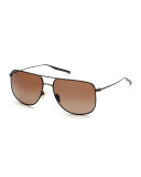 Odin Polarized Squared Aviator Sunglasses, Brown