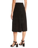 Suede Culotte Pants, Black  