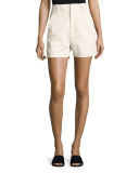 High-Waist Stretch-Cotton Shorts