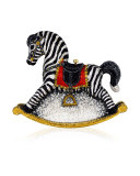 Toby Zebra Rocking Horse Evening Clutch Bag, Champagne/Multi