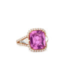 18k Rose Gold Pink Sapphire Ring with Diamonds
