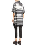 Multi-Stripe Open Cardigan