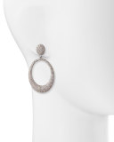 Pavé Diamond Doorknocker Hoop Earrings