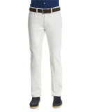 5-Pocket Regular Fit Stretch-Cotton Pants, White