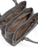 Roma Large Woven-Trim Tote Bag, New Light Gray