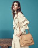 Sideby Calf Crossbody Bag, Tan