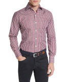 San Juan Gingham Oxford Shirt, Pomegranate