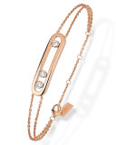 18K Rose Gold Bracelet with Diamond Bezels