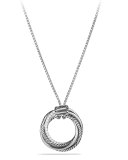 Crossover Pendant Necklace with Diamonds