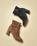 Prismick Suede Bow Bootie, Cognac