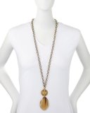 African Brass Horn Pendant Necklace