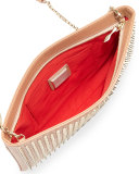 Loubiposh Spiked Clutch Bag, Nude