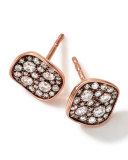 18k Rose Gold Pave 2-Disc Earrings with Diamonds