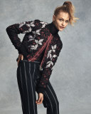 Striped Flare Trousers, Midnight/White