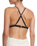 Scoop-Neck Swim Top, Black