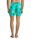 Moorea Multicolored Turtle-Print Swim Trunks
