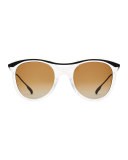 Elkins Rounded Square Polarized Sunglasses, White/Black