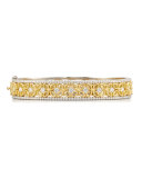 18K White & Yellow Gold Floral Filigree Bracelet with Diamonds