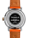 Runwell Golden Watch with Orange Alligator Strap, 38mm