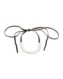 Monarch Leather & Crystal Choker Necklace