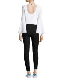 Xavier Zip-Trim Ponte Leggings, Black