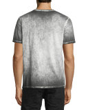 Paint-Splattered Graphic Short-Sleeve T-Shirt, Black/Multi