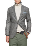 Plaid Two-Button Wool Sport Coat, Gray