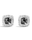 Petite Albion Earrings with Hematine and Diamonds