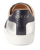 New Ace Leather Low-Top Sneaker, Silver