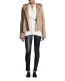 Lamb Leather Leggings, Sapphire