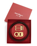 Reversible Leather Belt Boxed Gift Set, Black/Brown