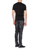 Graphic-Print Short-Sleeve Jersey Tee, Black