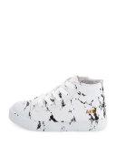 Anthony Marbled High-Top Sneaker, White, Toddler/Youth