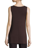Jersey Sleeveless Scoop-Neck Tunic, Clove